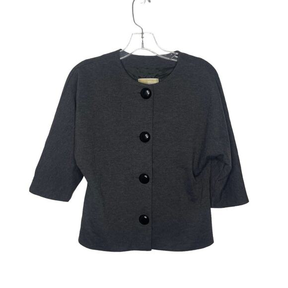 Michael Michael Kors Womens Jacket Size S Gray 3/4 Sleeve Button Front - Picture 1 of 13